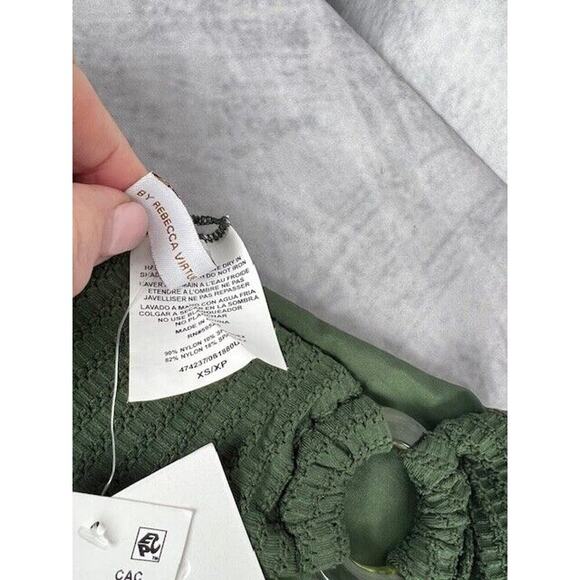 Becca Womens Size XS Line In The Sand Hipster Bikini Bottoms Ribbed Cactus Green - Picture 6 of 7